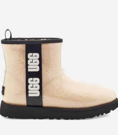 ugg classic clear mini waterproof perspex and faux shearling boots