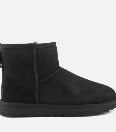 ugg womens classic mini ii sheepskin boots - black