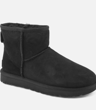 ugg womens classic mini ii sheepskin boots - black